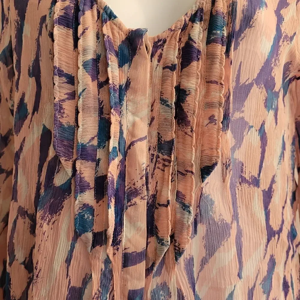 Maeve purple and pink soft  ruffle top